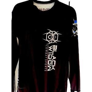 Black Widow Top Combat Sports Women's Alien Floral Rash Guard Shirt Size XL